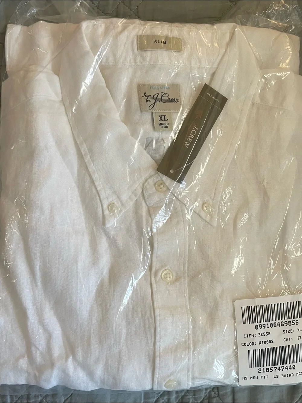 J. Crew Slim Baird McNutt Irish linen shirt in White Size XL NWD $118 BE558
